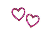 Charming Design Heart Shape 925 Sterling Silver Earrings studded with Ruby CZ